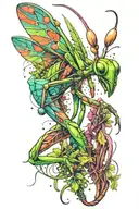 colorful mantis tattoo design idea