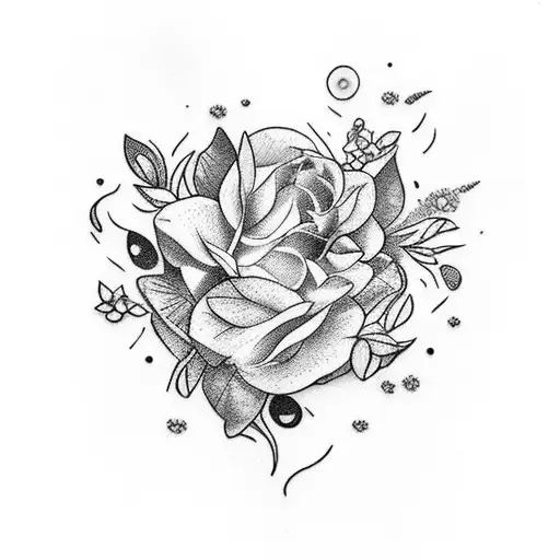 leoa com filhotes leão um em cima com coroa de flores, flores delicadas cerejeiras, tatuagem para ante braço  tattoo design idea