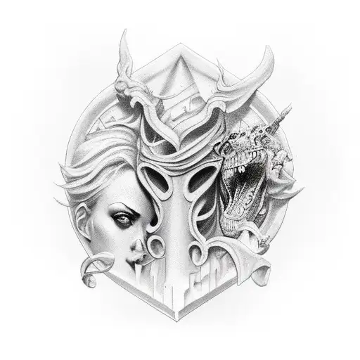 Greek mythology underworld sleeve tattoo design idea