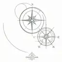 compass with globe inside tattoo design idea