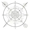 compass with globe inside tattoo design idea
