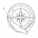 compass with globe inside being held by hand  tattoo design idea
