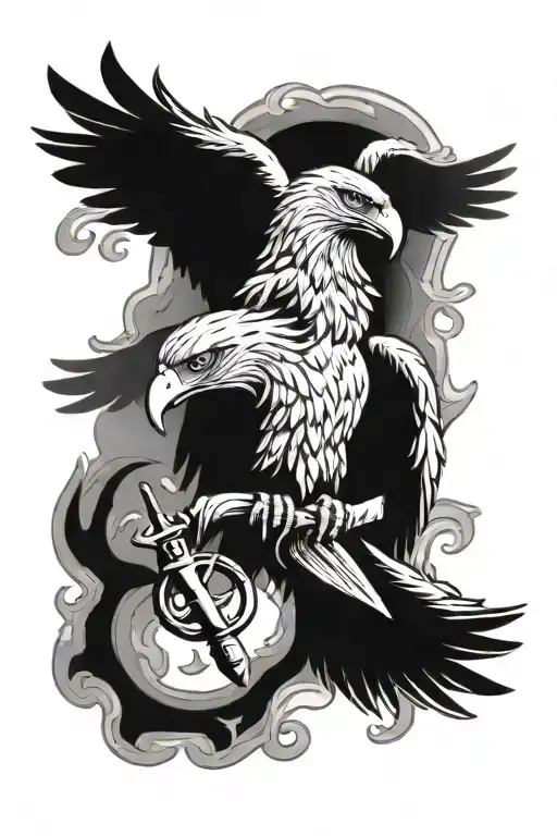 eagles locking talons  tattoo design idea