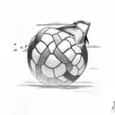 Shoebill with volleyball tattoo design idea