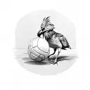 Shoebill with volleyball tattoo design idea