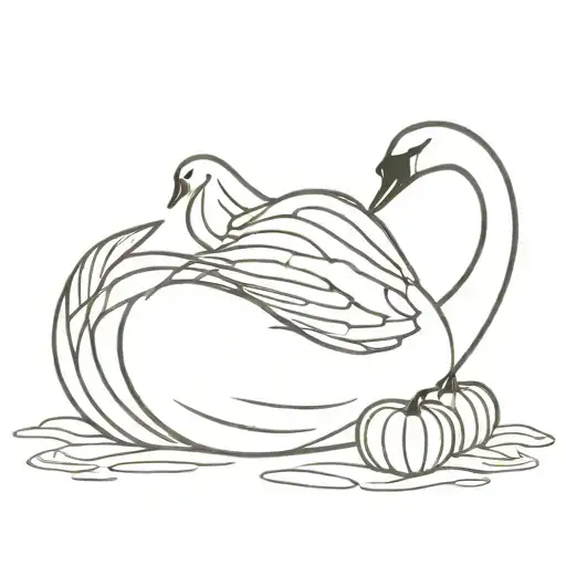 swan, oma, pumpkin, tribute tattoo tattoo design idea