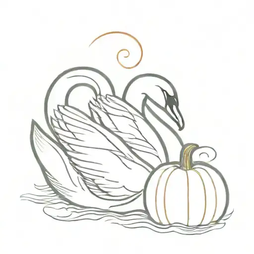 swan, pumpkin, tribute tattoo design featuring tattoo design idea