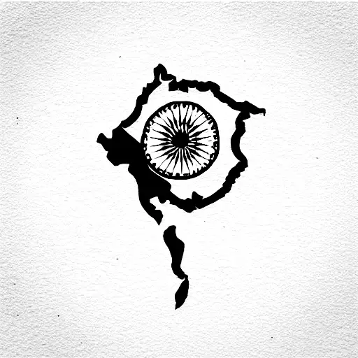 Indian map tattoo design idea