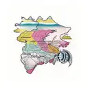 Indian map tattoo design idea