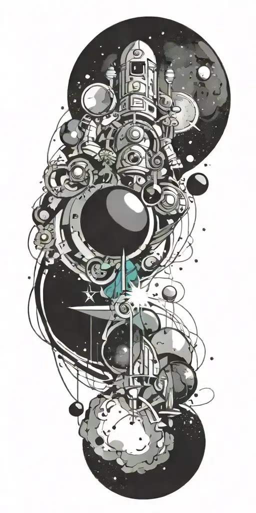space themed tattoo  tattoo design idea
