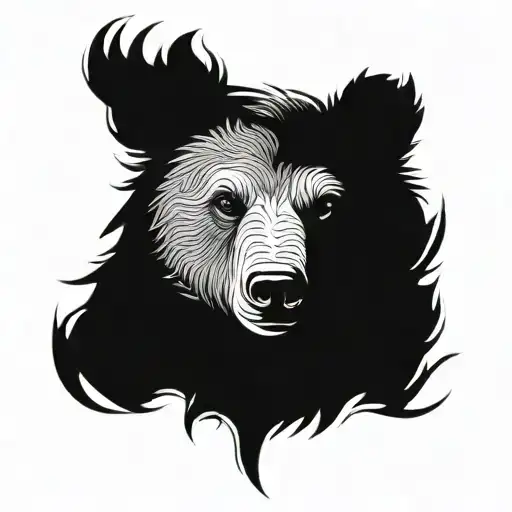 bear cub tattoo design idea