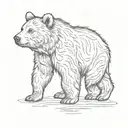 bear cub walking tattoo design idea