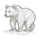 bear cub walking tattoo design idea