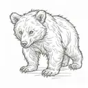 bear cub walking tattoo design idea