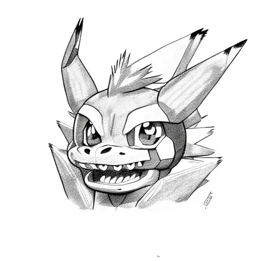 Pokemon with fnaf tattoo design idea