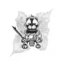 Create a tattoo that merges the worlds of gaming, Fnaf, and ICP in a unique way tattoo design idea