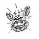 Create a tattoo that merges the worlds of gaming, Fnaf, and ICP in a unique way tattoo design idea