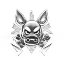 Create a tattoo that merges the worlds of gaming, Fnaf, and ICP in a unique way tattoo design idea