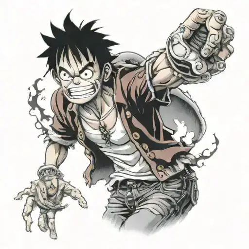 luffy gear 5 tattoo design idea
