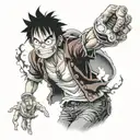 luffy gear 5 tattoo design idea