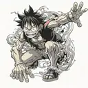 luffy gear 5 tattoo design idea