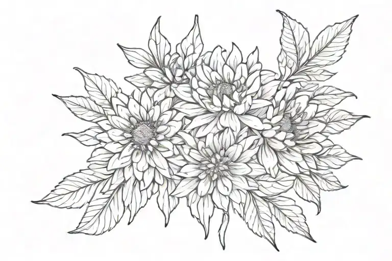 crysanthemum bunch tattoo design idea