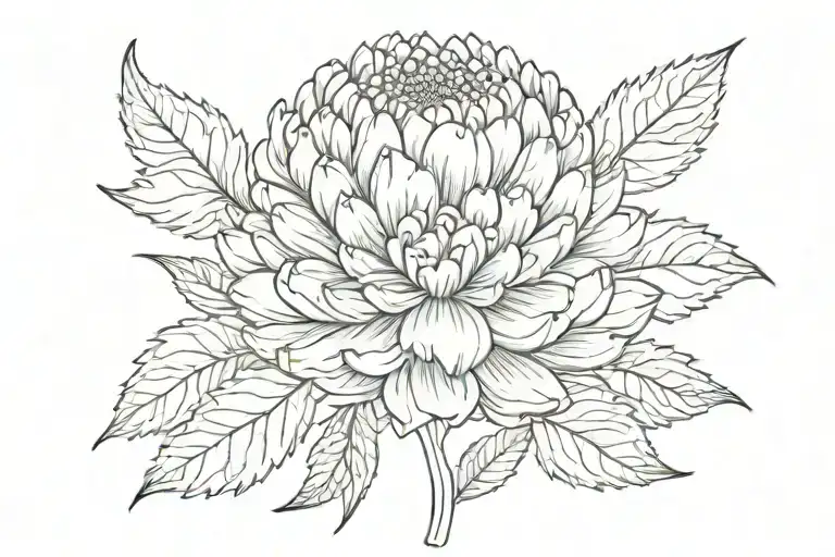 crysanthemum no leaves  tattoo design idea
