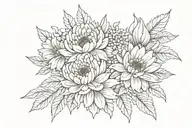 crysanthemum bunch tattoo design idea