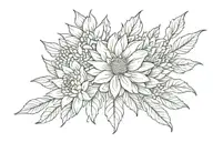 crysanthemum bundle no leaves  tattoo design idea