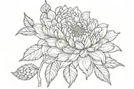 crysanthemum no leaves  tattoo design idea