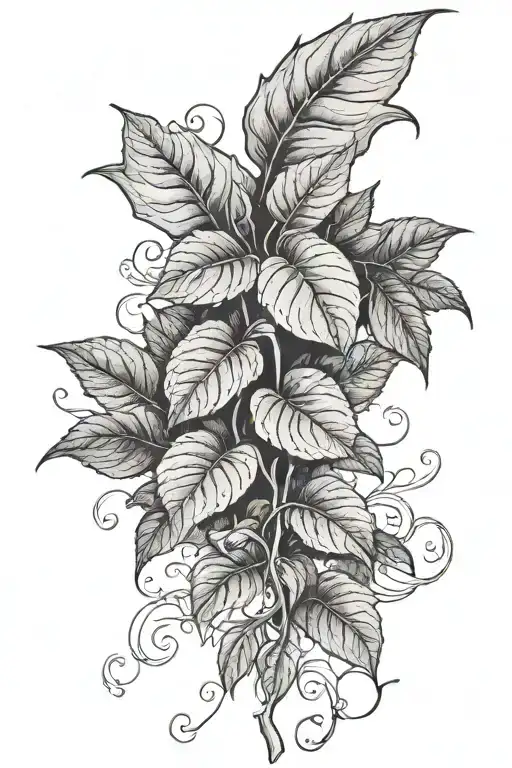 plant poison ivy tattoo design idea