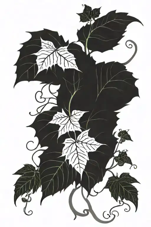 plant poison ivy tattoo design idea