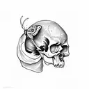 skull on moth tattoo design idea