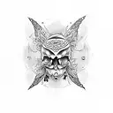 skull on moth tattoo design idea