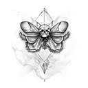 skull on moth tattoo design idea