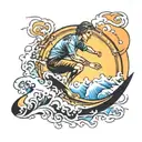 Surfing tattoo design idea