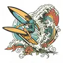 Surfing tattoo design idea