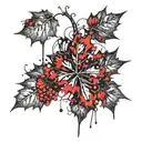grape leave tattoo design idea