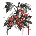 grape leave tattoo design idea