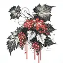 grape leave tattoo design idea