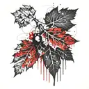 grape leave tattoo design idea