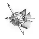 An arrow piercing through a speedometer, symbolizing acceleration tattoo design idea