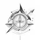 An arrow piercing through a speedometer, symbolizing acceleration tattoo design idea