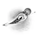 An arrow piercing through a speedometer, symbolizing acceleration tattoo design idea
