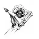 skeleton hand holding a rose tattoo design idea