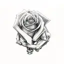 skeleton hand holding a rose tattoo design idea