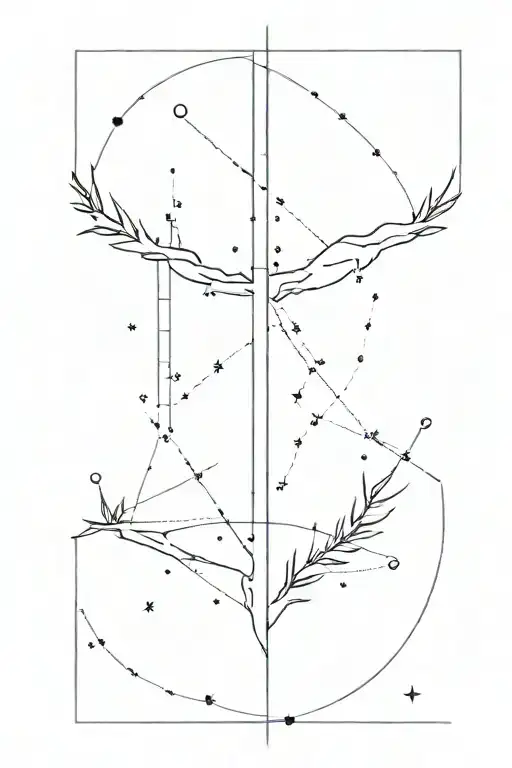 spine line with Sagittarius constellation tattoo design idea