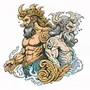 zeus y poseidon tattoo design idea