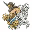 zeus y poseidon tattoo design idea