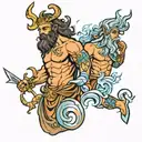 zeus y poseidon tattoo design idea